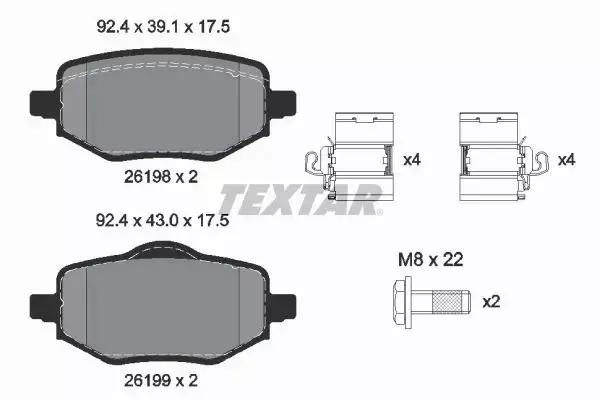 TEXTAR KLOCKI HAMULCOWE 2619801 