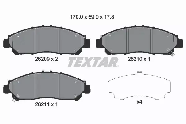 TEXTAR KLOCKI HAMULCOWE 2620901 