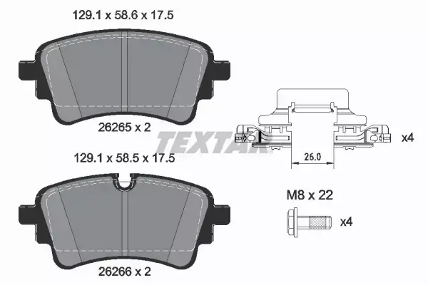 TEXTAR KLOCKI HAMULCOWE 2626501 