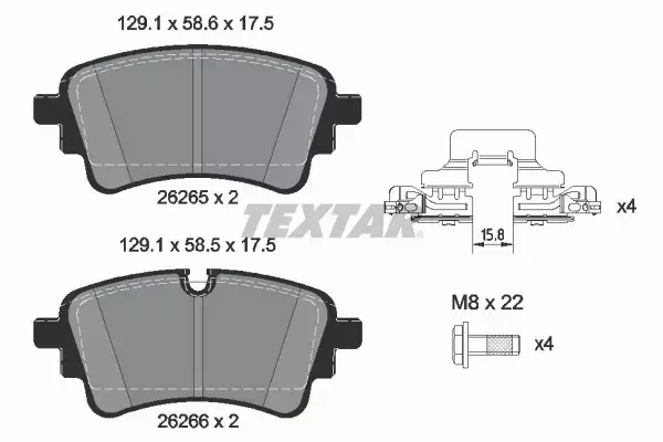 TEXTAR KLOCKI HAMULCOWE 2626503 