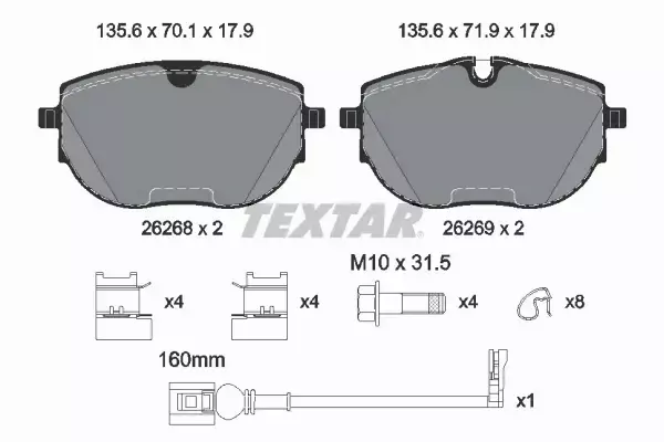 TEXTAR KLOCKI PRZÓD VW TRANSPORTER T6 2626801 