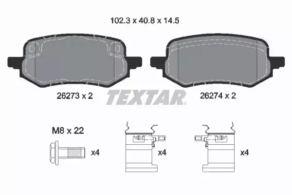 TEXTAR KLOCKI HAMULCOWE 2627301 