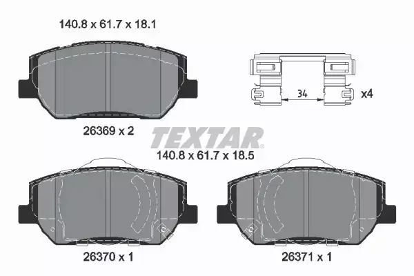 TEXTAR KLOCKI HAMULCOWE 2636901 