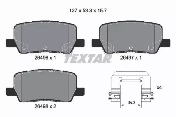 TEXTAR KLOCKI HAMULCOWE 2649601 