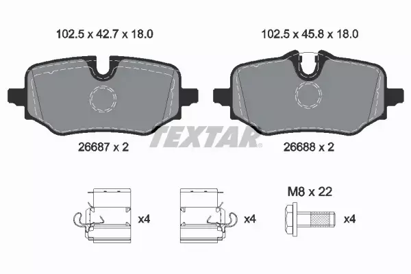 TEXTAR KLOCKI HAMULCOWE TYŁ BMW 2 U06 X1 U11 