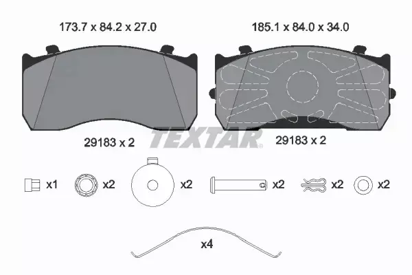 TEXTAR KLOCKI HAMULCOWE 2918302 