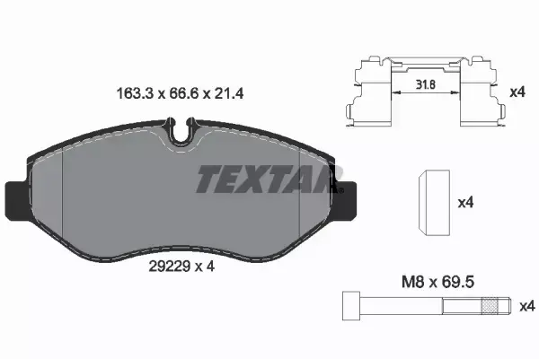 TEXTAR KLOCKI HAMULCOWE PRZÓD 2922901 