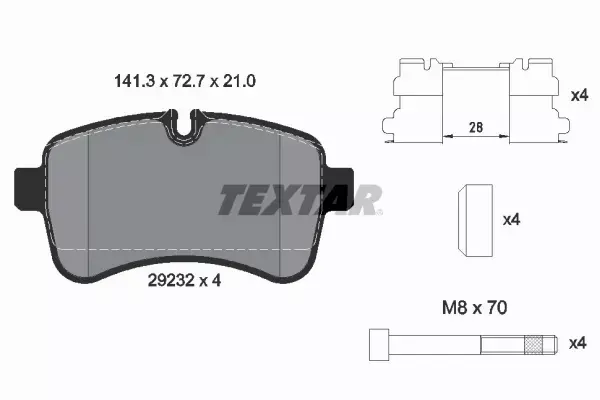 TEXTAR KLOCKI HAMULCOWE TYŁ 2923201 