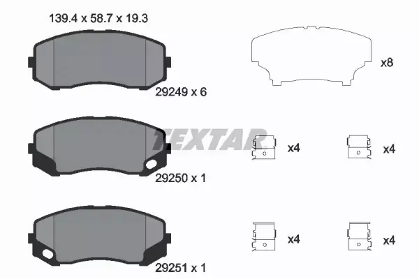 TEXTAR KLOCKI HAMULCOWE 2924901 