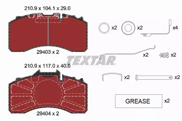 TEXTAR KLOCKI HAMULCOWE 2940301 