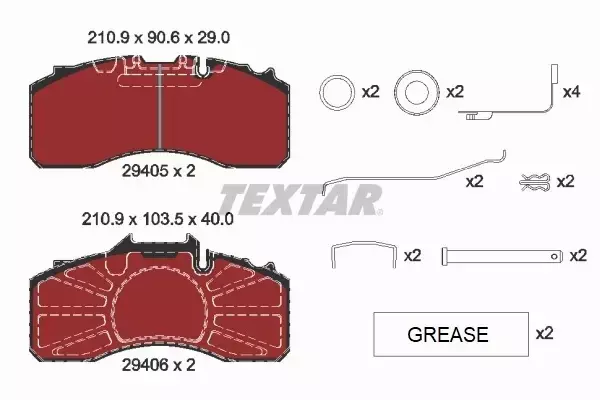 TEXTAR KLOCKI HAMULCOWE 2940501 