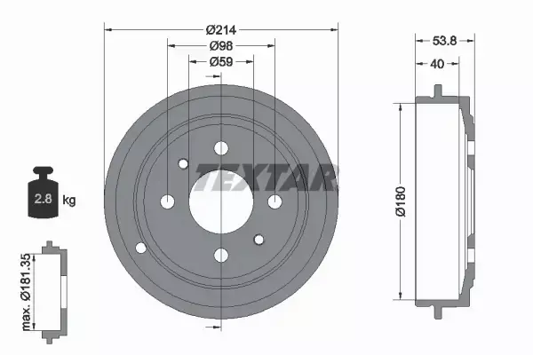 TEXTAR  BĘBNY+SZCZĘKI TYŁ FORD KA II 