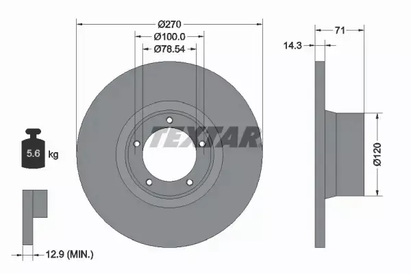 TEXTAR TARCZA HAMULCOWA 92014900 