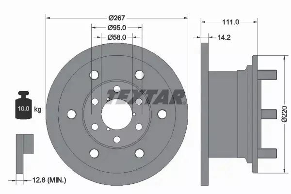 TEXTAR TARCZE HAMULCOWE PRZÓD 93019400 