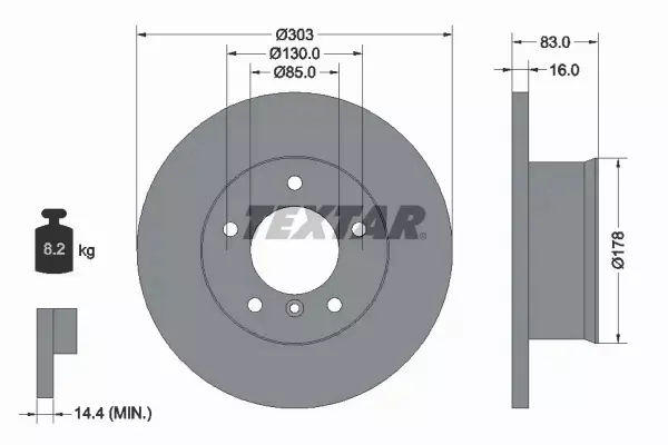 TEXTAR TARCZE HAMULCOWE PRZÓD 92020300 