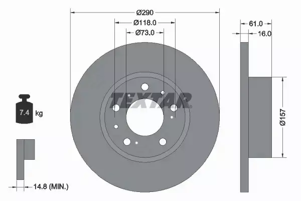 TEXTAR TARCZA HAMULCOWA 92042900 