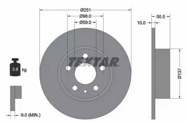 TEXTAR TARCZE+KLOCKI TYŁ ALFA ROMEO 147 156 