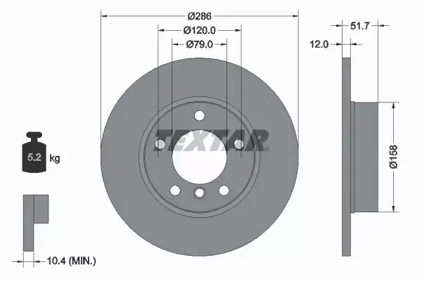 TEXTAR TARCZE HAMULCOWE PRZÓD 92055503 