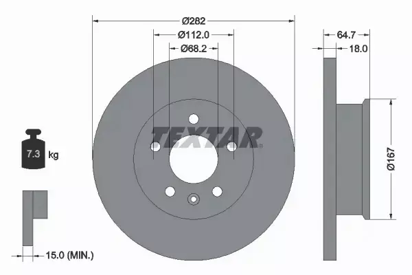 TEXTAR TARCZE HAMULCOWE PRZÓD 92058500 