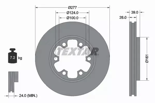 TEXTAR TARCZE HAMULCOWE PRZÓD 92059000 