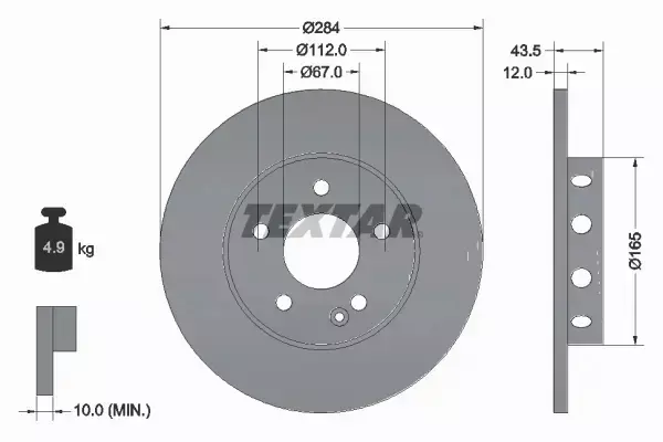 TEXTAR TARCZE+KLOCKI PRZÓD+TYŁ MERCEDES C W202 