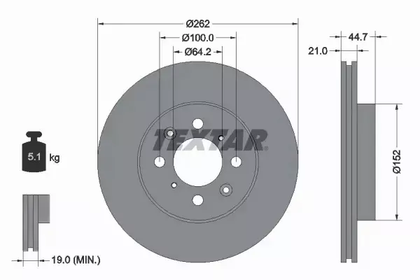 TEXTAR TARCZE+KLOCKI P+T HONDA JAZZ III IV 262MM 