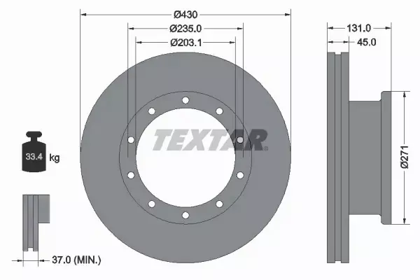 TEXTAR TARCZA HAMULCOWA 93086800 