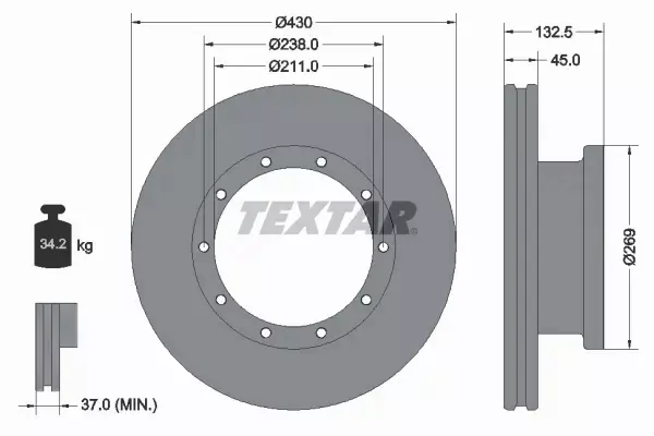 TEXTAR TARCZA HAMULCOWA 93087900 