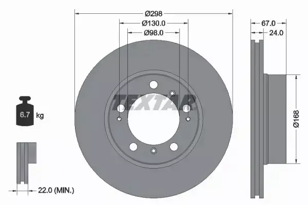 TEXTAR TARCZE HAMULCOWE PRZÓD 92088803 