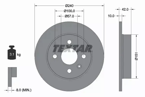 TEXTAR TARCZE+KLOCKI TYŁ OPEL ASTRA II G 4ŚR 