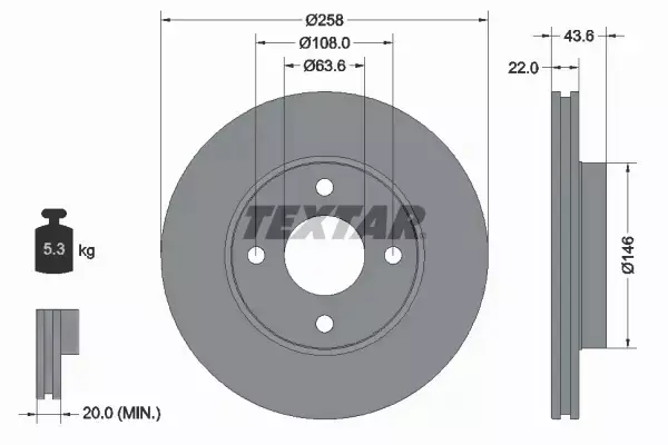 TEXTAR TARCZE + KLOCKI PRZÓD FORD FOCUS MK1  