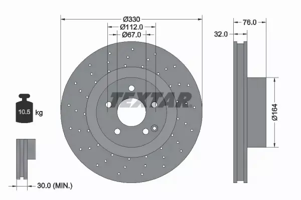 TEXTAR TARCZE PRZÓD 330MM MERCEDES S W220 C215 