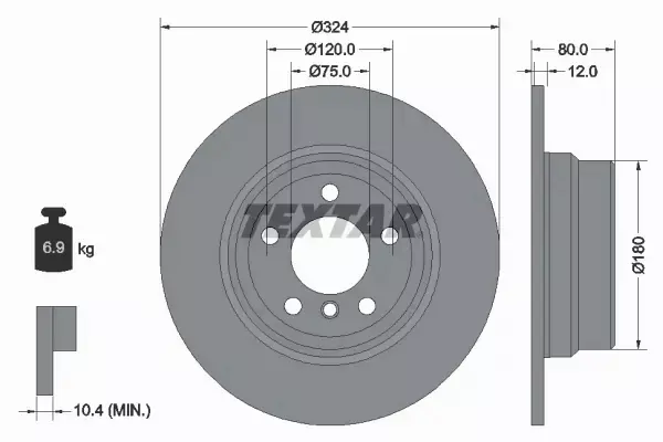 TEXTAR TARCZE+KLOCKI TYŁ BMW X5 E53 324MM 