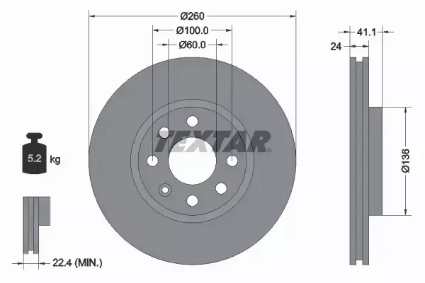 TEXTAR TARCZE+KLOCKI PRZÓD OPEL MERIVA TIGRA 