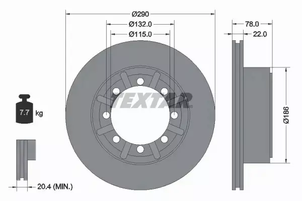 TEXTAR TARCZA HAMULCOWA 93117600 