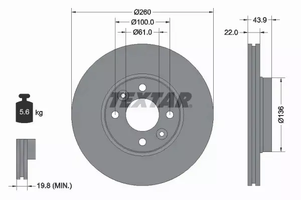 TEXTAR TARCZE+KLOCKI PRZÓD NISSAN MICRA III K12 