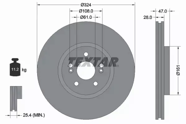 TEXTAR TARCZE+KLOCKI PRZÓD RENAULT ESPACE IV 324MM 