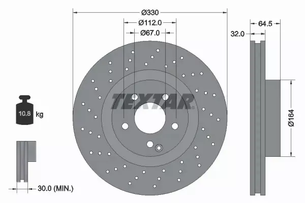 TEXTAR TARCZE HAMULCOWE PRZÓD 92120207 