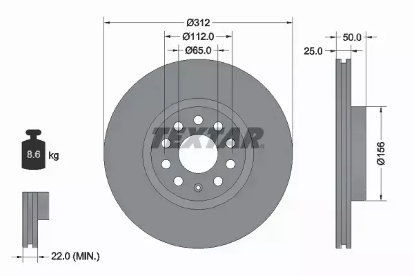 TEXTAR TARCZE+KLOCKI PRZÓD A3 LEON ALTEA OCTAVIA SUPERB GOLF JETTA 312MM 