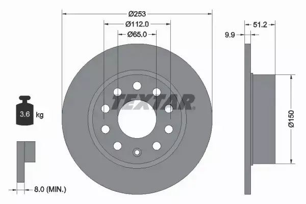 TEXTAR TARCZE + KLOCKI TYŁ AUDI A3 8P1 SEAT ALTEA 