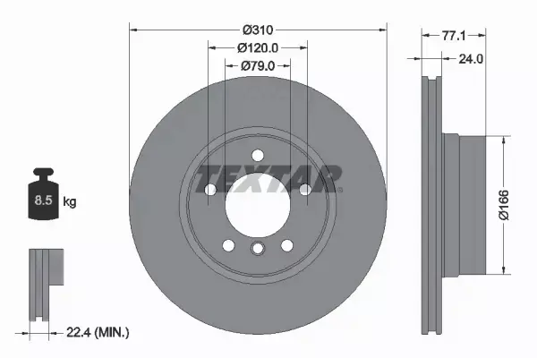 TEXTAR TARCZE+KLOCKI PRZÓD+TYŁ BMW 5 E61 310MM 