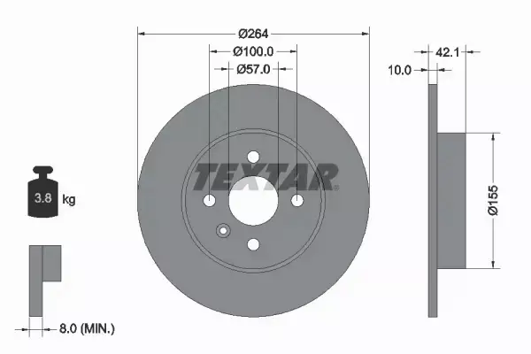 TEXTAR TARCZE TYŁ OPEL CORSA C MERIVA A COMBO 