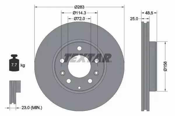 TEXTAR TARCZE HAMULCOWE PRZÓD MAZDA 6 GG GY 