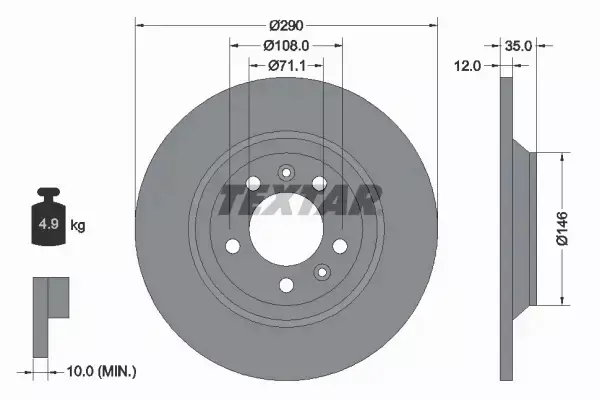 TEXTAR TARCZE+KLOCKI PRZÓD+TYŁ CITROEN C5 III 304MM 