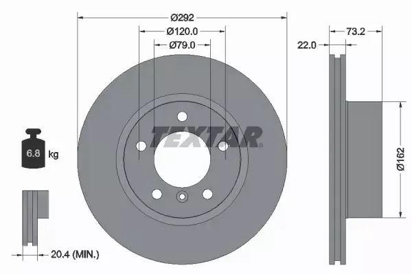 TEXTAR TARCZE+KLOCKI PRZÓD+TYŁ BMW 1 E81 E87 292MM 