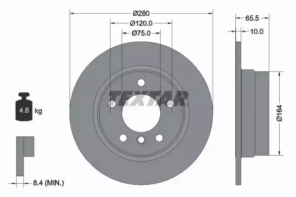 TEXTAR TARCZE KLOCKI TYŁ BMW 1 E81 E87 