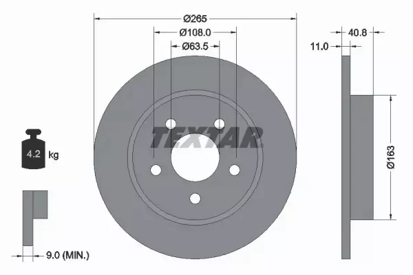 TEXTAR TARCZE+KLOCKI P+T FORD C-MAX FOCUS II 278 