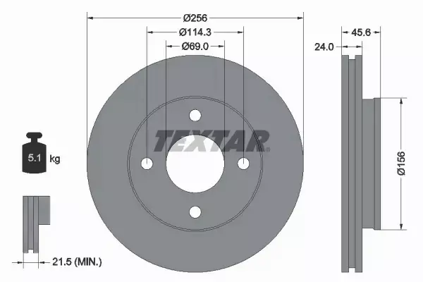 TEXTAR TARCZE HAMULCOWE PRZÓD 92134803 