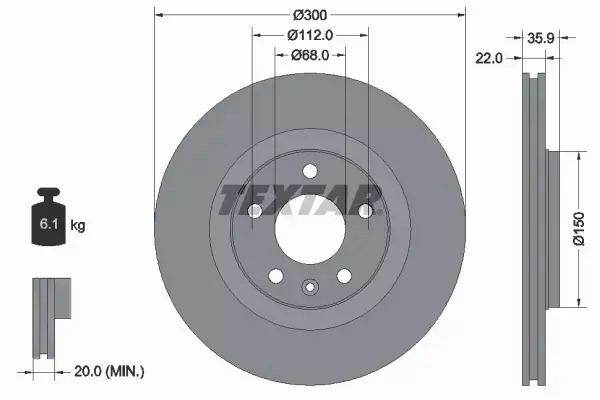 TEXTAR TARCZE+KLOCKI TYŁ AUDI S4 B6 B7 300MM 