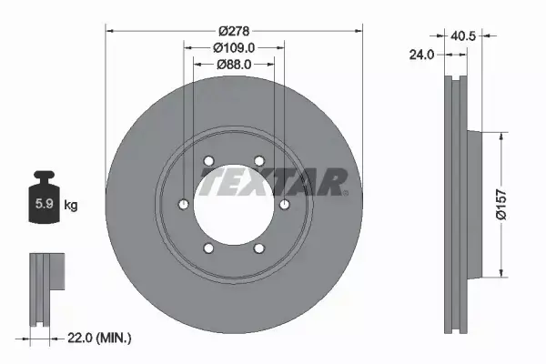 TEXTAR TARCZE HAMULCOWE PRZÓD 92138400 